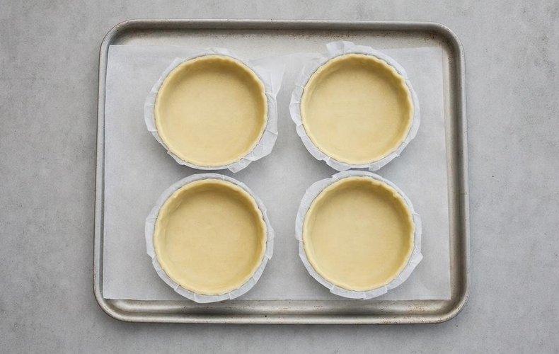 Tartaletas saladas de puerro y salmón: paso 3