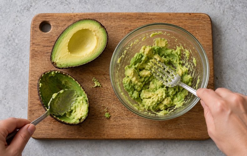 Tostas de salmón con mousse de ricotta y aguacate: paso 2