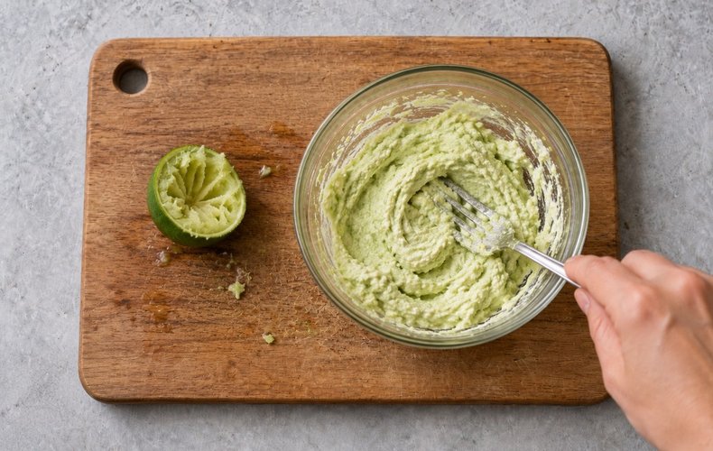 Tostas de salmón con mousse de ricotta y aguacate: paso 4
