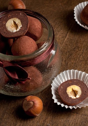 Receta Trufas con corazón de avellana