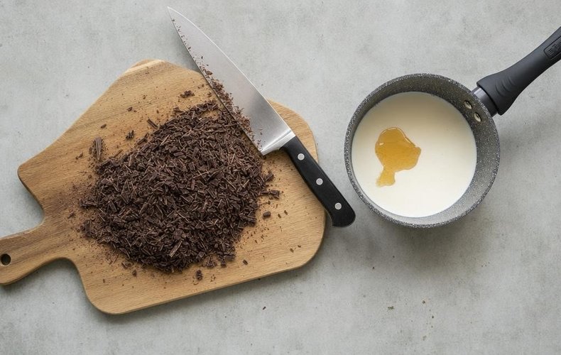Trufas con corazón de avellana: paso 1
