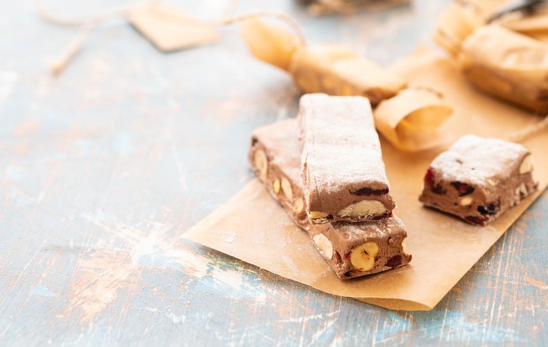 Turrón blando de chocolate casero