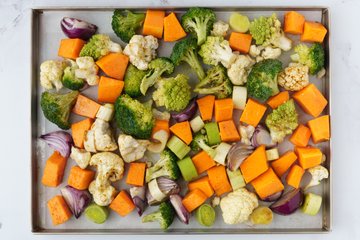 Preparación de las verduras de invierno al horno