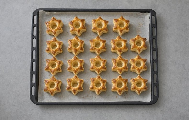 Volovanes estrella de Navidad: paso 4